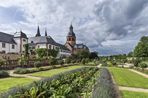 German Sacral Architecture Drucke: Former Benedict monastery with monastery garden and Einhard Basilica