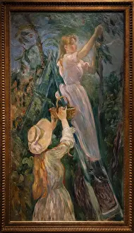Bilder Datiert 2. Februar 2024: Berthe morisot cherry tree print 1891 oil canvas