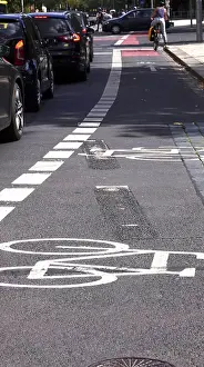 Cycling In Central Europe Drucke: Bicycle, path, marking, Germany