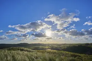 Cloudy Morning Landscape Drucke: Bicycle path, sand dune, clouds