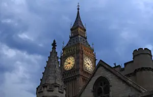 Famous Landmark In Europe Drucke: Big Ben, clock tower and clock