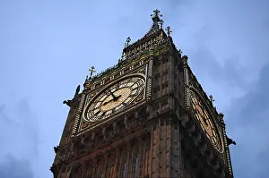 London Parliament Building Drucke: Big Ben, clock tower and clock
