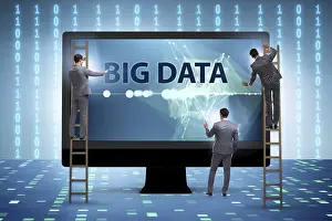 Big Data Concept Drucke: Big data concept with data mining analyst
