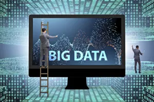Big Data Concept Drucke: Big data concept with data mining analyst