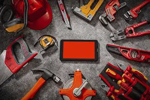 Free Space For Text Drucke: Big Set Of Construction Tools Mock Up With Free Space For Your Text