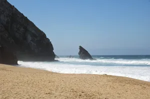 European Coastal Photography Drucke: Big waves in Atlantic ocean, sandy beach
