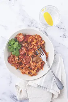 Traditional Polish Meal Drucke: Bigos, Polish dish bigos, on a marble table