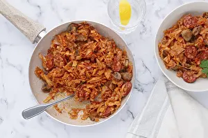 Bigos Meal Detail Drucke: Bigos, Polish dish bigos, on the table