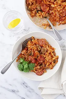 Bigos Meal Detail Drucke: Bigos, Polish dish bigos, on the table