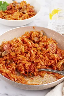 Bigos Meal Detail Drucke: Bigos, Polish dish bigos, on the table