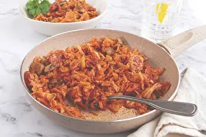 Traditional Meat Dish Drucke: Bigos, Polish dish bigos, on the table
