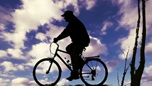 No People Evening Sky Drucke: Biker at Sunset