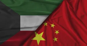 Drucke von Die bilaterale Beziehung zwischen Kuwait und China. Flagge von Kuwait und China Kuwait Drucke: Die bilaterale Beziehung zwischen Kuwait und China.