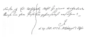 German Literature Artwork Drucke: Billet of the young Jerusalem to Kaestner