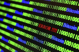 Computer Virus Concept Drucke: Binary code with Error lettering