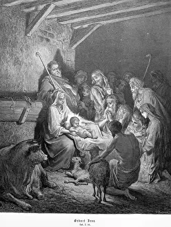 Nativity Scene Figurine Drucke: Birth of Jesus, Luke, chapter 2