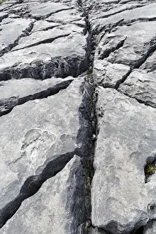 Irish Rocky Coastline Drucke: Bizarrely shaped limestone slabs