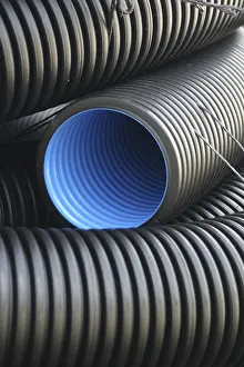Construction Site Drucke: Black-blue empty conduits 2