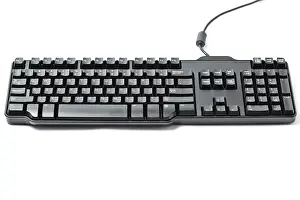 Black Keyboard Drucke: Black computer keyboard isolated on white background