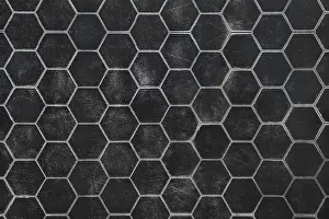 Modern Architecture Details Drucke: A black surface featuring a hexagonal pattern