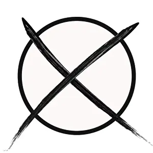 European Election Symbol Drucke: Black voting cross