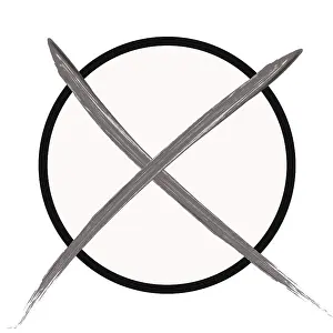 Election Symbol Drucke: Black voting cross