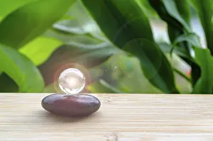 Buddhist Faith Symbol Drucke: Black Zen stone with customizable space for text or message
