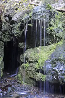 Elbe Sandstone Mountains Scenery Drucke: Blackbird fall, waterfall, stream