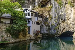 Bosnien Und Herzegowina Drucke: Blagaj Tekke und Quelle des Flusses Buna in Mostar