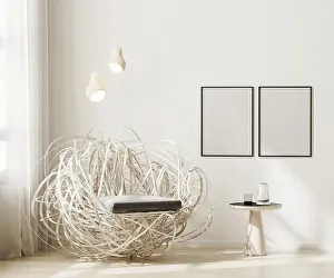Modern Interior Background Drucke: Blank frame mock up in modern interior background