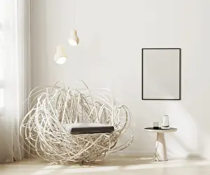 Blank Frame Mockup Drucke: Blank frame mock up in modern interior background
