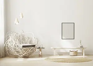 Blank Frame Mockup Drucke: Blank frame mock up in modern interior background