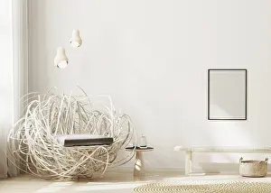 Blank Frame Mockup Drucke: Blank frame mock up in modern interior background