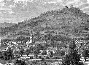 Black And White Rock Formations Drucke: Blankenburg with the Greifenstein in Thuringia