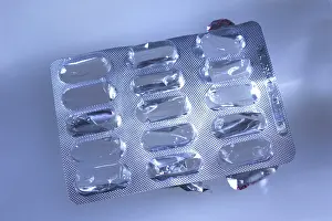 Blister Packaging Waste Drucke: Empty blister pack, packaging for pills or tablets