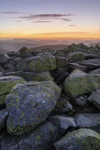Protected Area Bayern Drucke: Block heaps at the Lusen summit