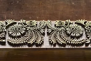 Handicraft Embellishment Drucke: Block printing, woodblock with pattern made of metal