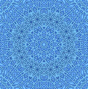 Seamless Decorative Patterns Drucke: Blue background with abstract pattern