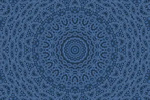 Concentric Circle Design Drucke: Blue background with abstract radial pattern