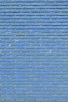 Blue Brick Wall Background Drucke: Blue brick wall. Abstract interior background