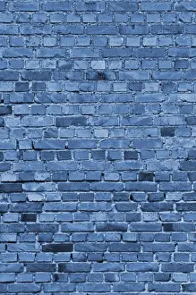 Blue Brick Wall Background Drucke: Blue brick wall, background