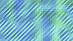 Futuristic Architectural Style Drucke: Blue and Green Low Poly Triangles Diagonal Abstract Background