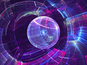 Blue Technology Background Drucke: Blue and purple technology background