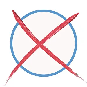 European Election Poster Drucke: Blue/red voting cross