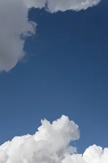 Cloudy Weather Europe Drucke: Blue sky with white clouds, background