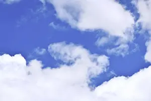 Cloud Formation Structure Drucke: Blue sky with white fluffy clouds