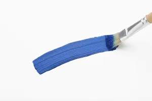 Close Up Painting Drucke: A blue stroke of the brush