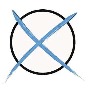 European Election Poster Drucke: Blue voting cross
