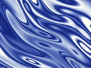 Digitale Kunst Drucke: Blauer Wellenmuster
