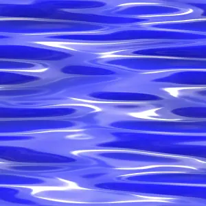 Blue Water Surface Drucke: Blue wavy water surface with seamless pattern